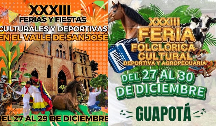 Ferias y Fiestas en Valle de San José y Guapotá (Santander)