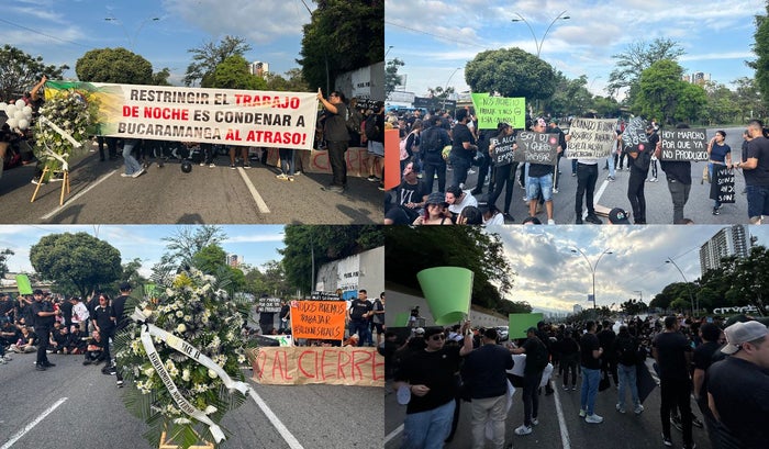 Plantón del gremio de bares y discotecas de Bucaramanga