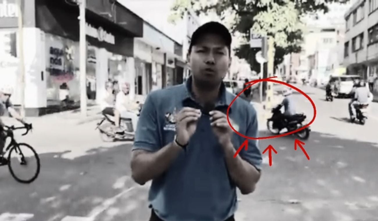 Motociclista comete una grave infracción a espalda del director de Tránsito de Bucaramanga