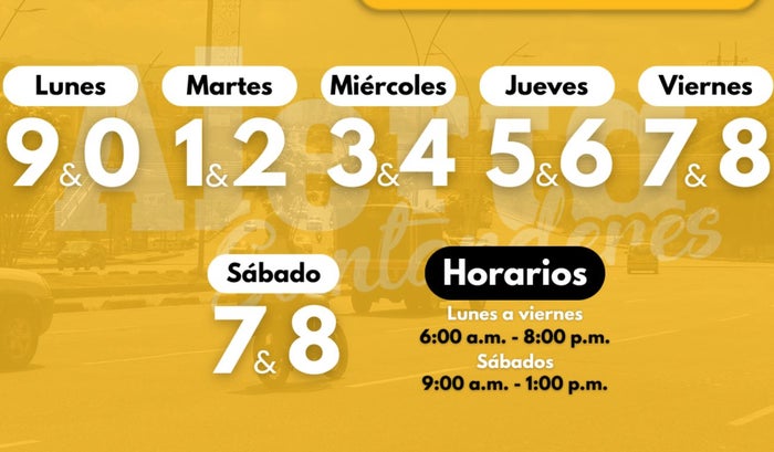 Pico y placa Bucaramanga 20 al 25 de enero