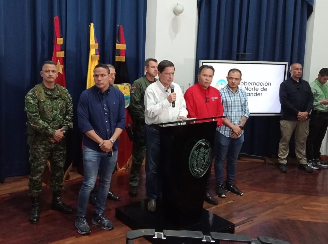 Juan Fernando Cristo, gobernador de Norte de Santander, alcaldes de Tibú y Cúcuta y Fuerzas militares en Cúcuta