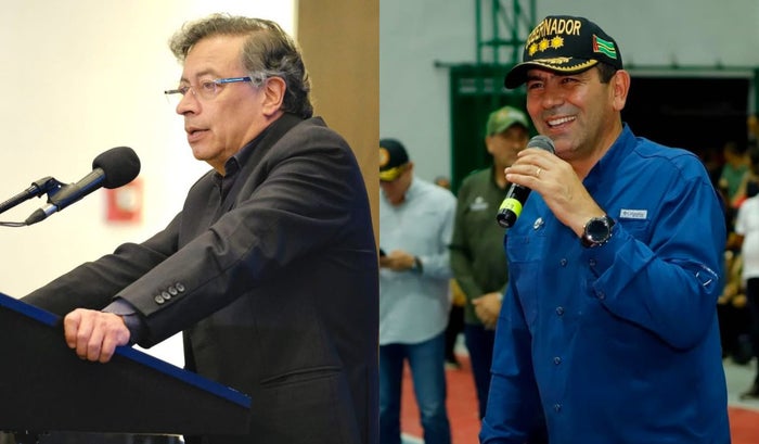 Presidente Gustavo Petro y gobernador de Santander Juvenal Díaz