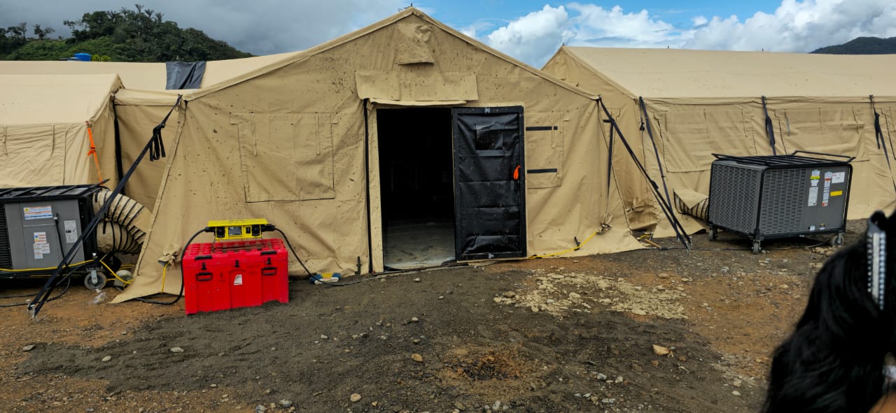 Hospital provisional de campaña del corregimiento de El Plateado, municipio de Argelia, Cauca.