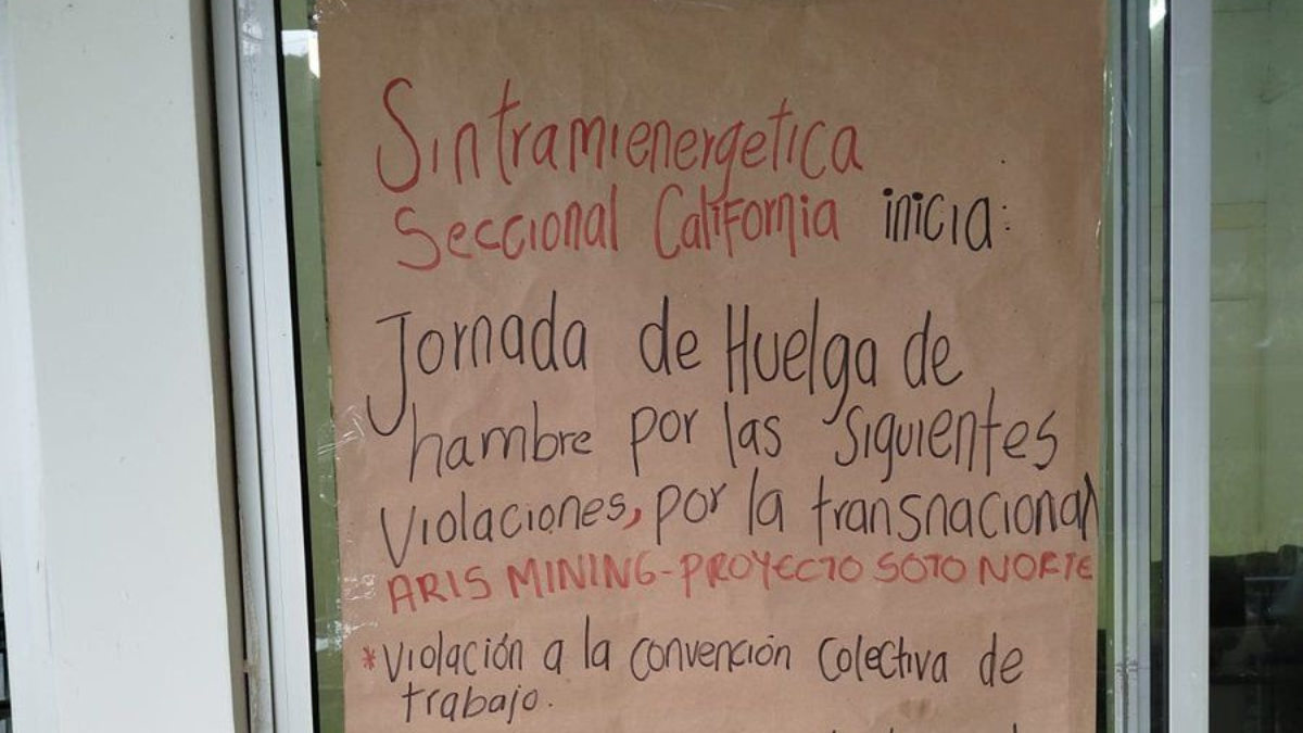 Más de 20 empleados han iniciado una huelga de hambre ante incumplimiento de la empresa Aris Mining.