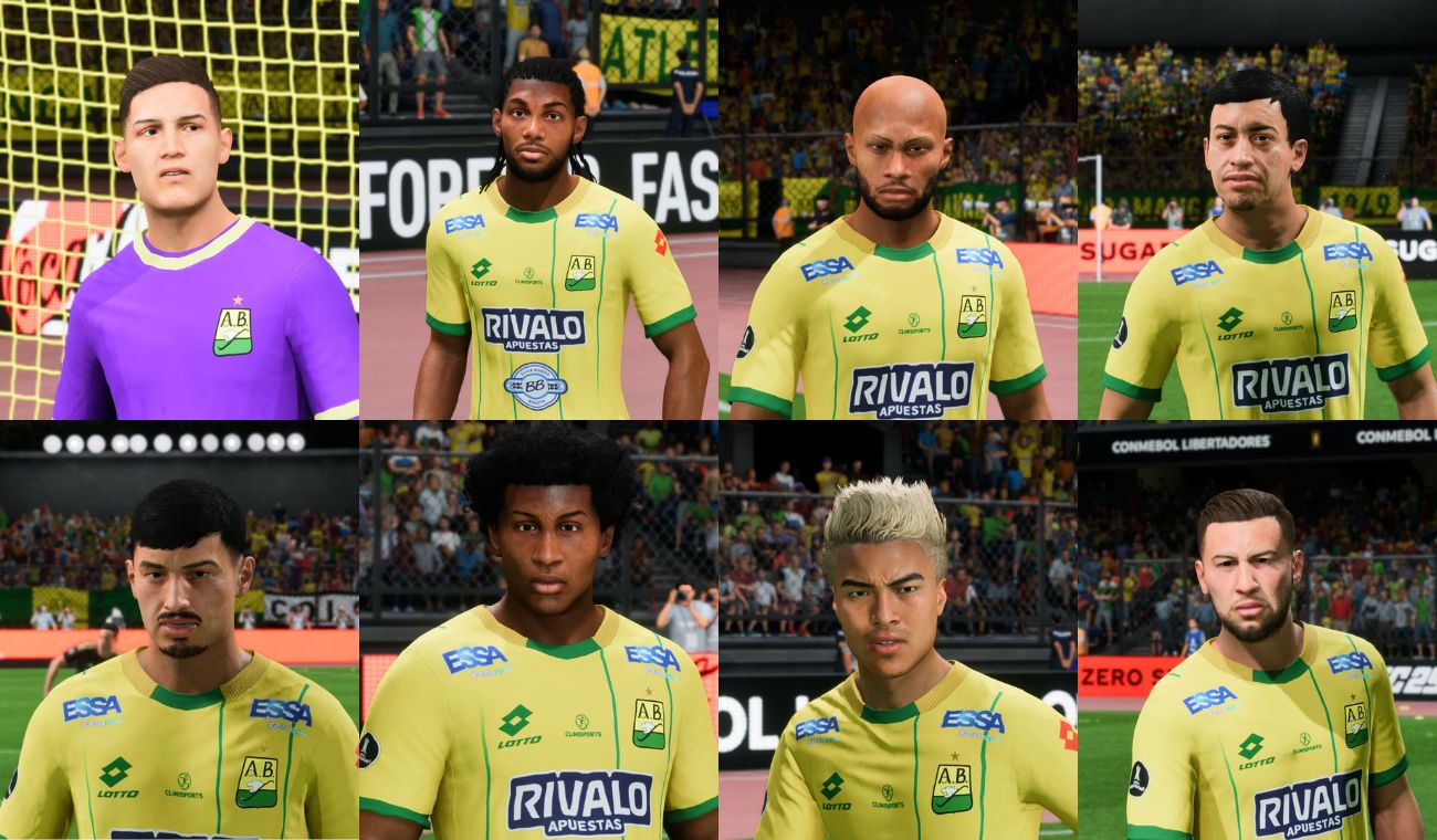 Jugadores de Atlético Bucaramanga en el videojuego EA Sports FC 2025