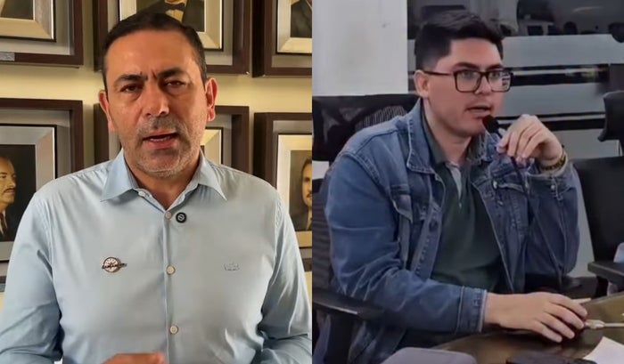 Juvenal Díaz Mateus (gobernador de Santander) y Camilo Machado (concejal de Bucaramanga)