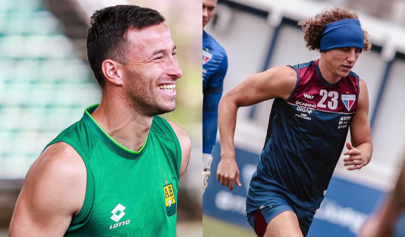 Luciano Pons (Bucaramanga) y David Luiz (Fortaleza)