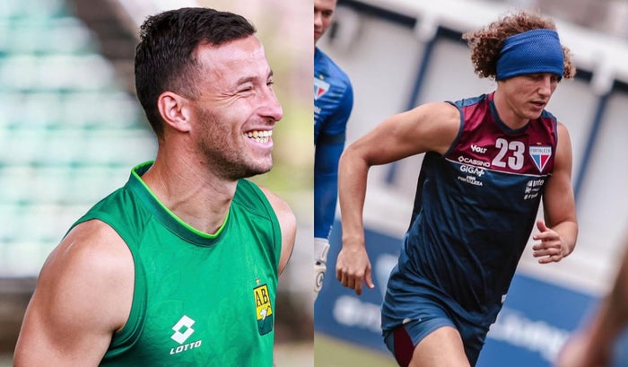 Luciano Pons (Bucaramanga) y David Luiz (Fortaleza)