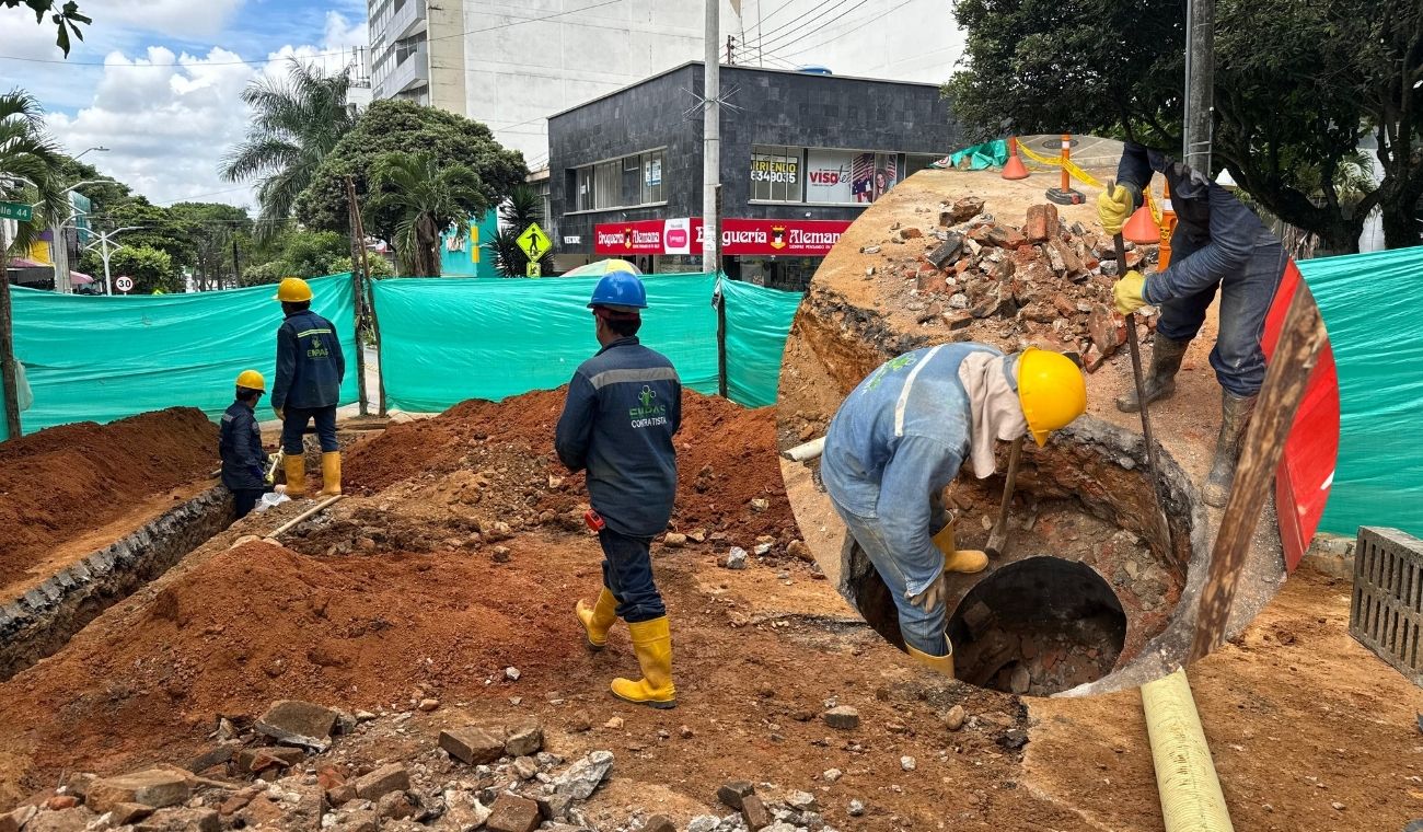 Obras en la carrera 35 de Bucaramanga