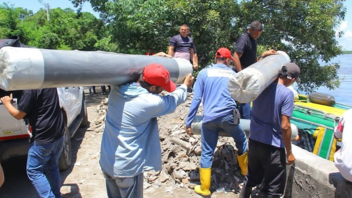 Desde la Oficina de Gestión de Riesgos y desastres de Santander han llevado ayudas hasta Puerto Wilches por las lluvias.
