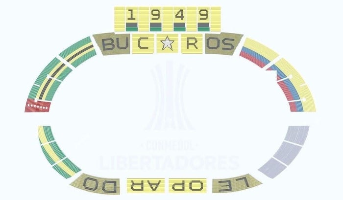 Tifo de Atlético Bucaramanga en el estadio Américo Montanini