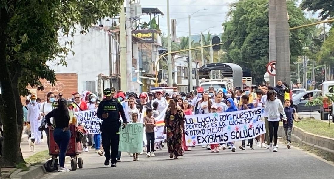 Marcha de comunidades desplazadas en Catatumbo