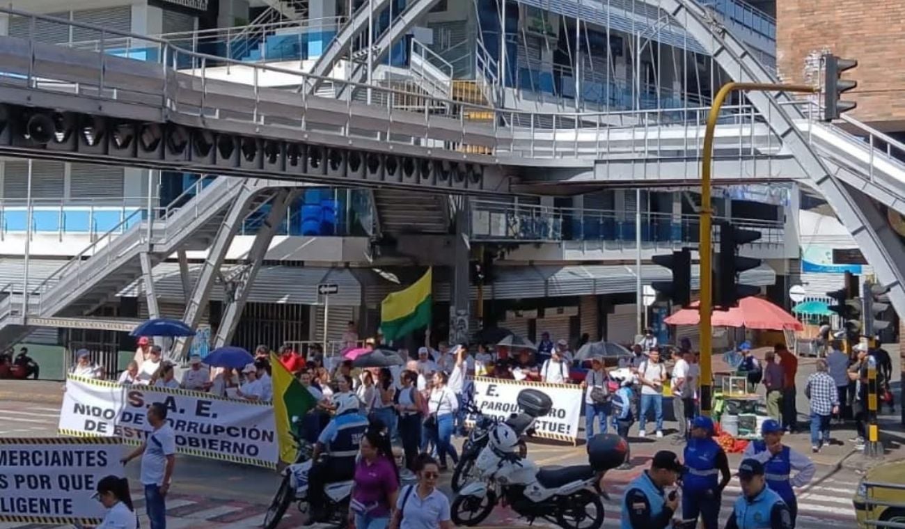 Protesta de comerciantes de Sanandresito Centro en Bucaramanga