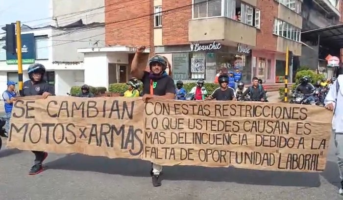 Protesta de motociclistas en Bucaramanga