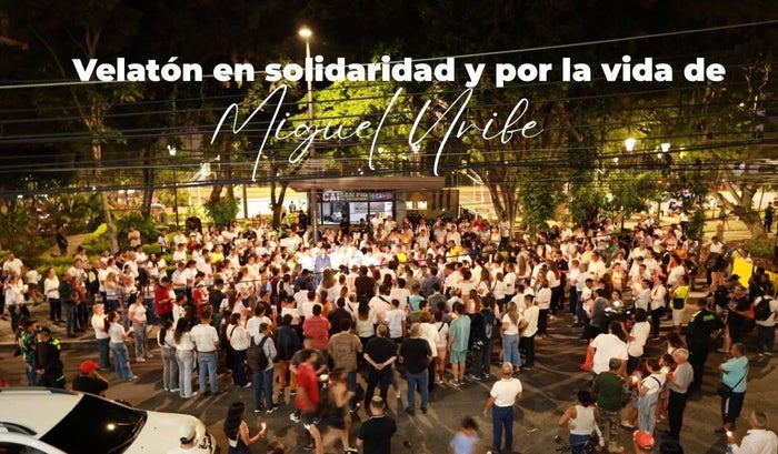 Velatón por la vida de Miguel Uribe en Bucaramanga