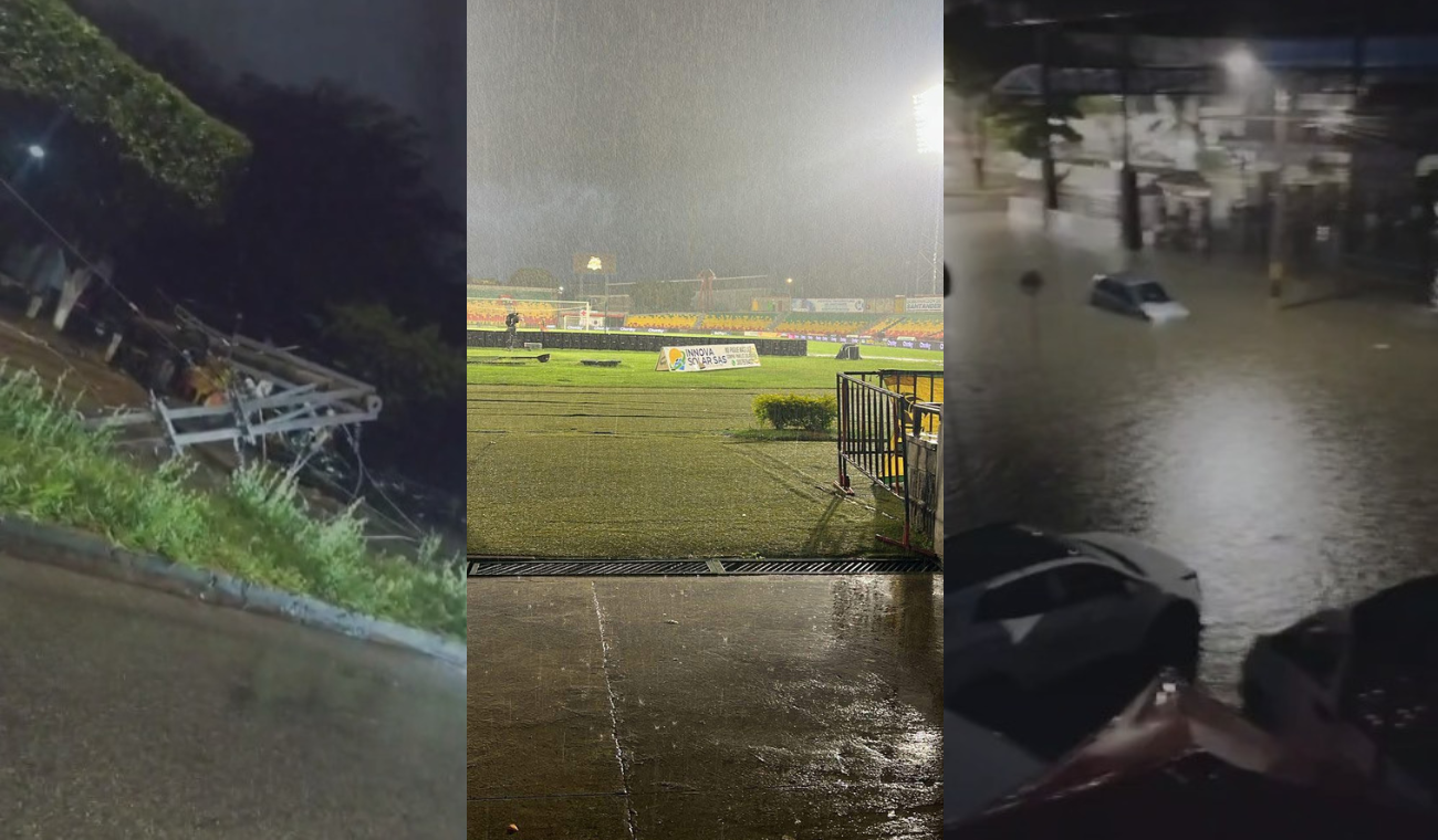 La intensa lluvia se presentó junto con una fuerte tormenta eléctrica.