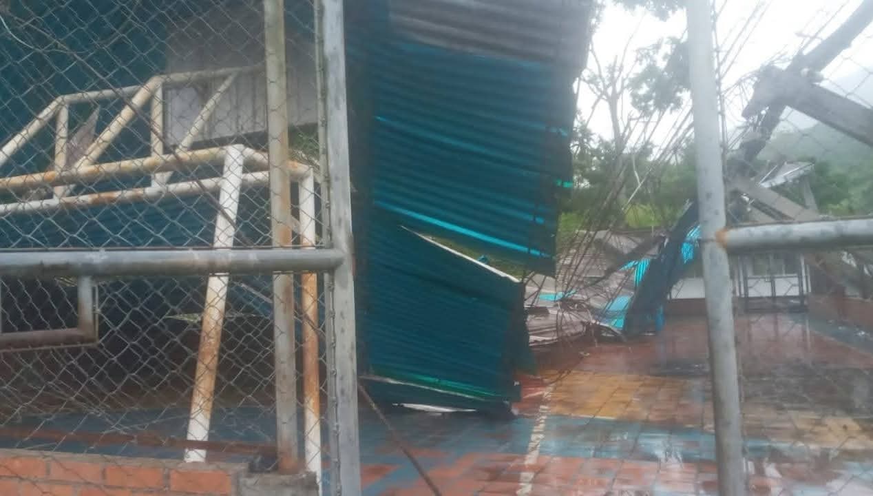 Cubierta afectada por vendaval en Chinácota, Norte de Santander