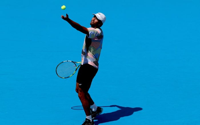 Daniel Galán en la disputa del clasificatorio del US Open