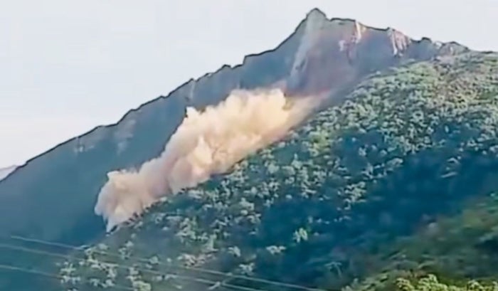 Derrumbe de la montaña El Picacho, en Aratoca