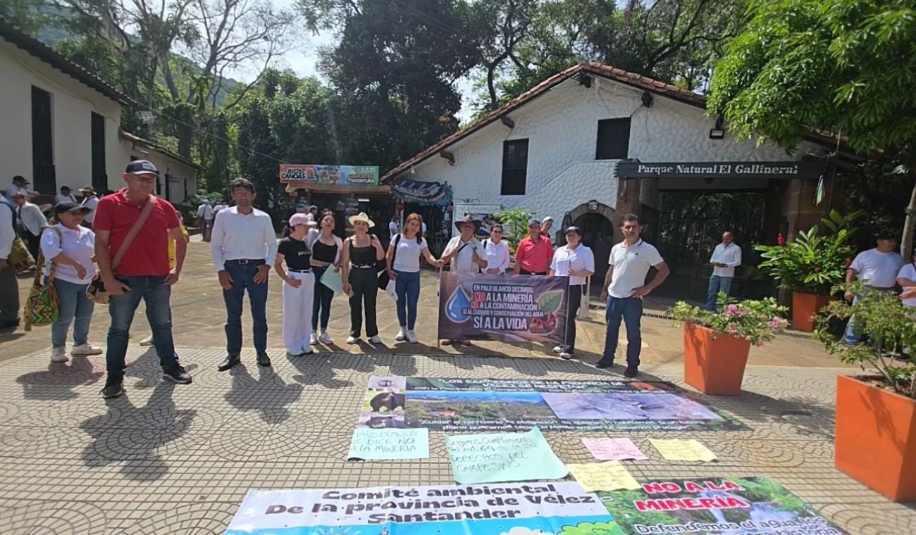 Protesta en defensa del agua y el medio ambiente en San Gil
