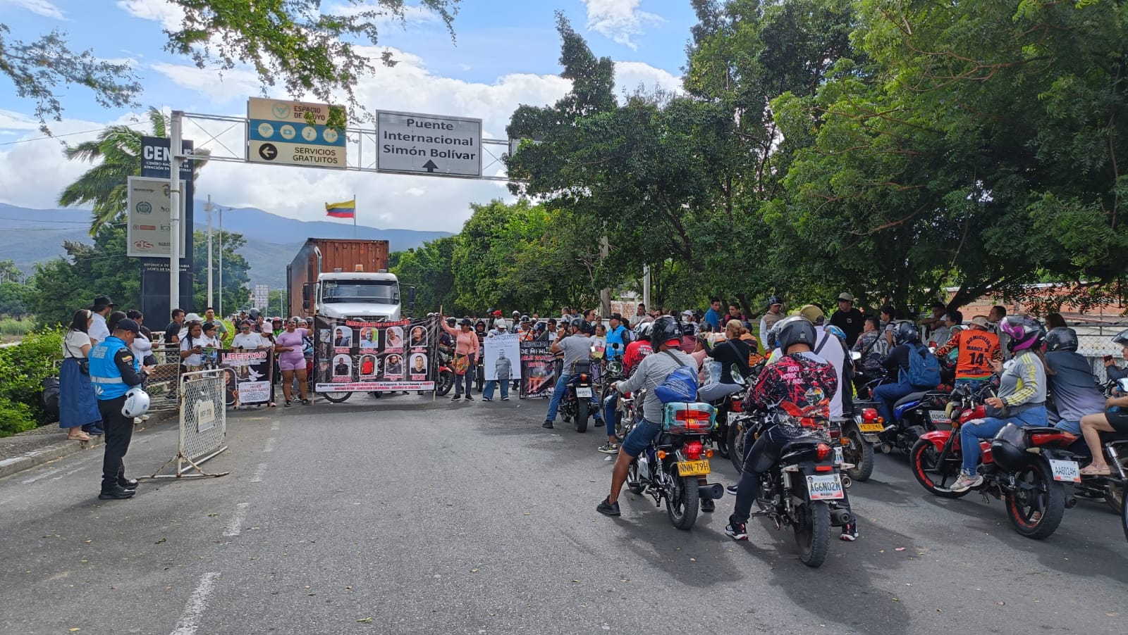 Protesta en la zona de Frontera