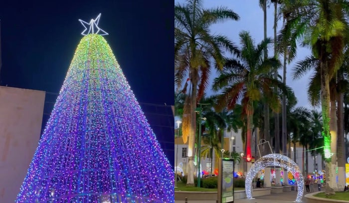 Alumbrado navideño en el parque García Rovira de Bucaramanga