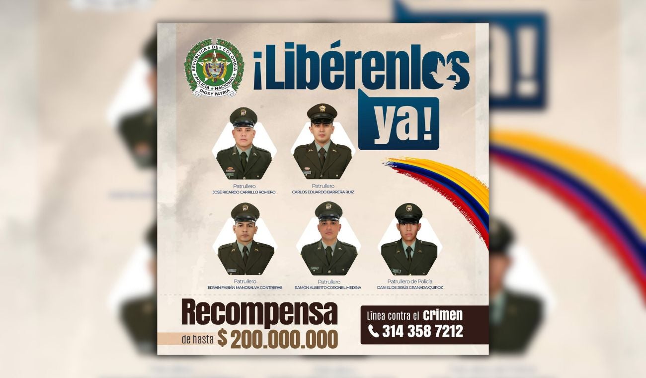 Cartel de liberación de policías secuestrados en Tibú