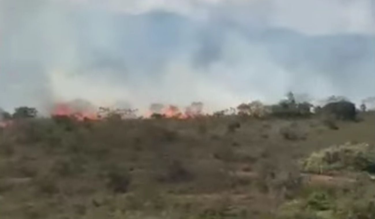 Incendio forestal en Los Santos, Santander