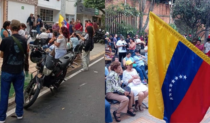 Manifestación a favor de Nicolás Maduro en Bucaramanga