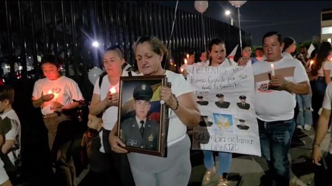 Familiares de policías secuestrados en Tibú.