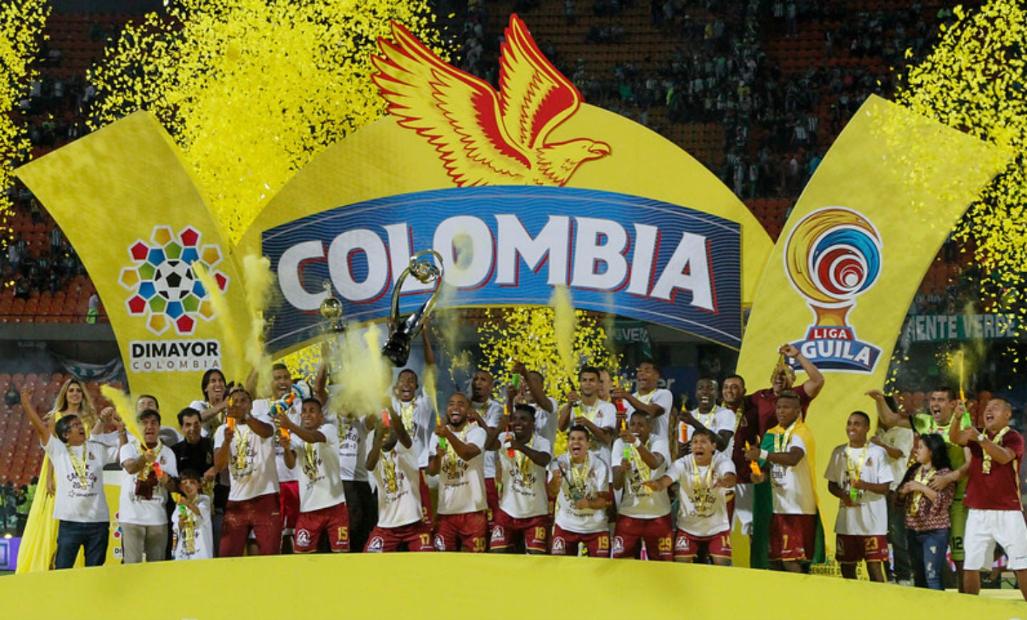 Los jugadores del Deportes Tolima así celebraron el título