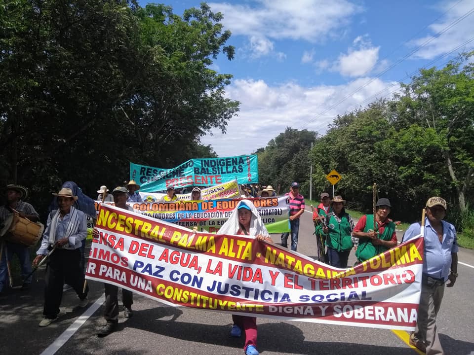 Minga indígena en el Tolima