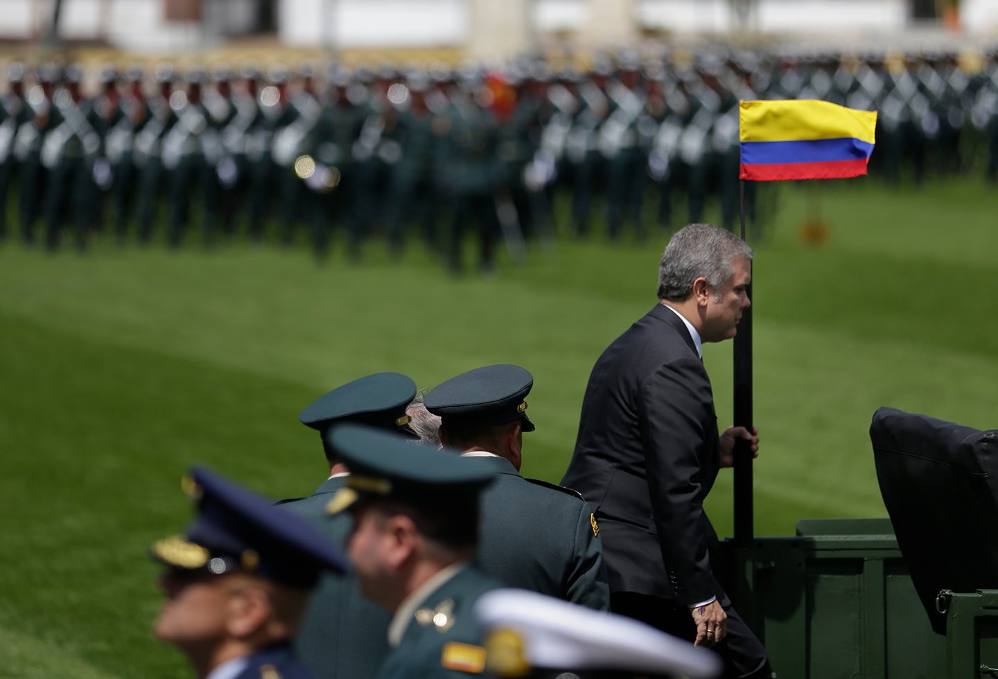 El presidente Iván Duque con la cúpula de las Fuerzas Militares en Bogotá, 17 de dicembre de 2018
