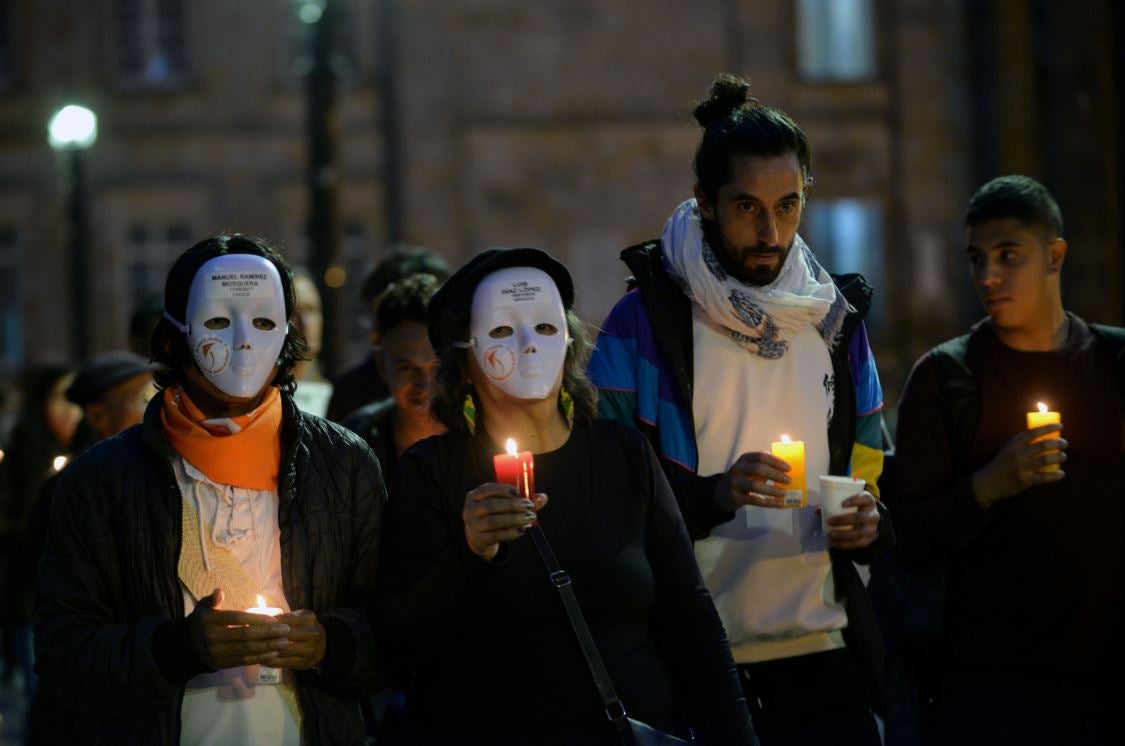 Protesta contra asesinatos de líderes sociales.