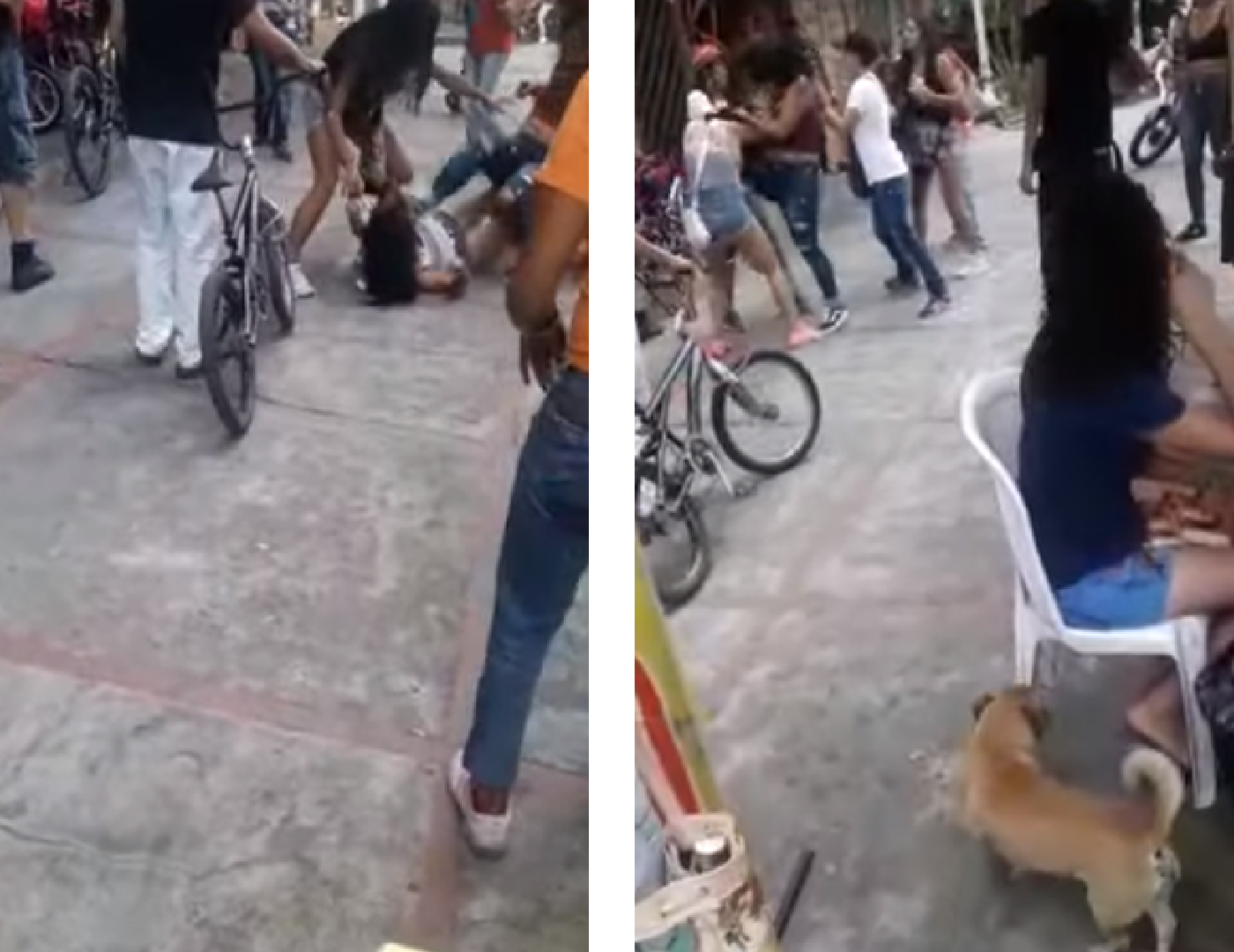 Las mujeres fueron separadas por personal de la Pol