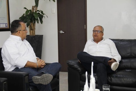 Gobernador Barreto y Presidente de la Cámara de Comercio de Ibagué Brian Bazin Bulla