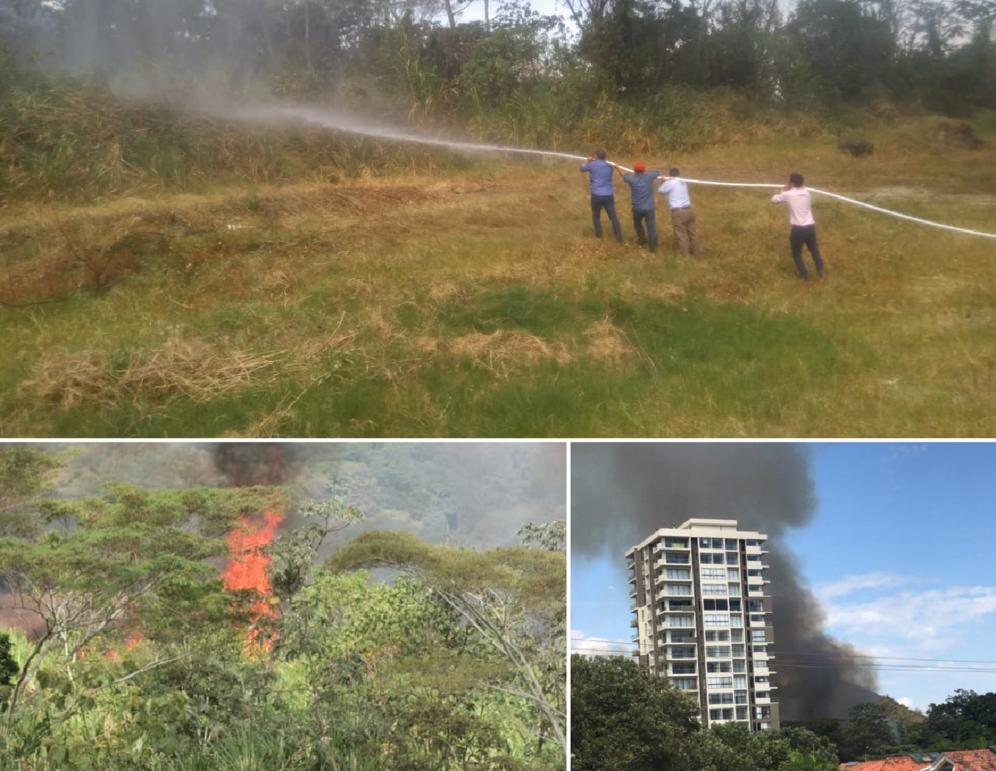 Los habitantes de este sector fueron los primeros en reaccionar contra las llamas