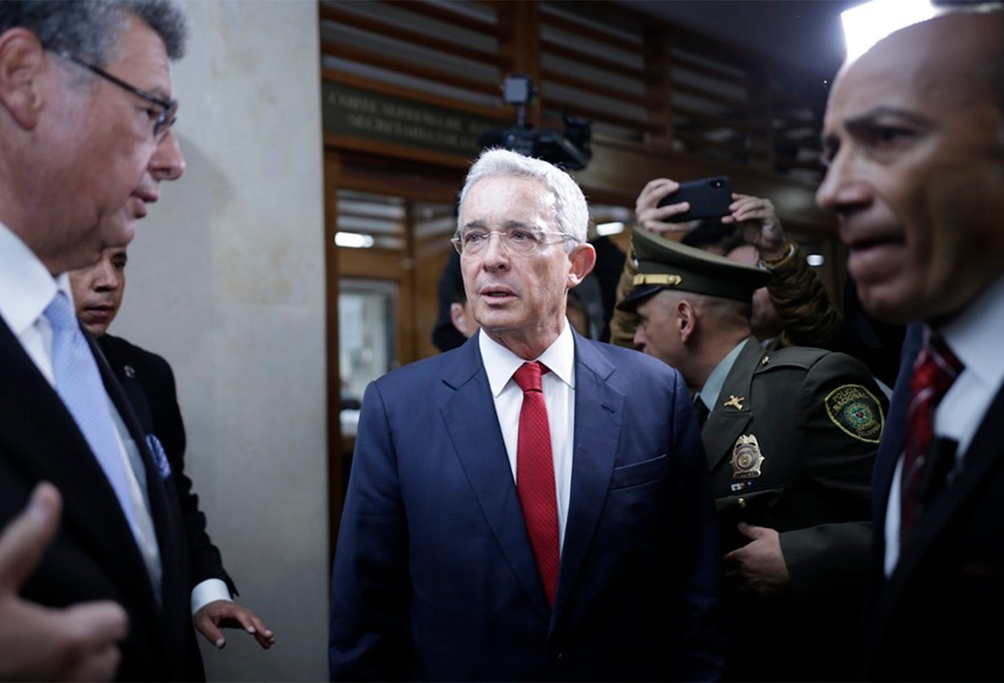 El expresidente Álvaro Uribe Vélez en la Corte Suprema de Justicia