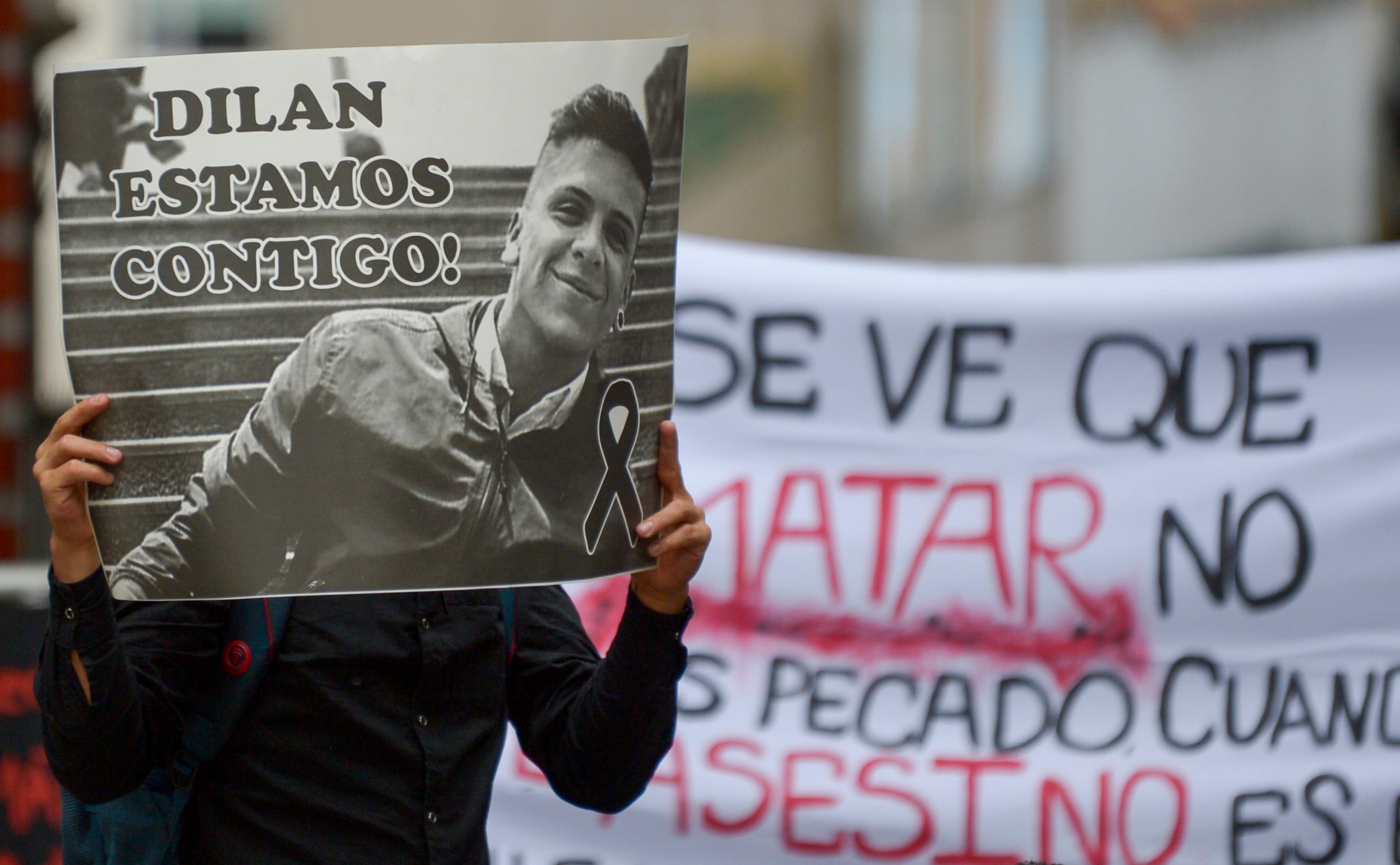 Homenaje al joven Dilan Cruz, muerto en Bogotá