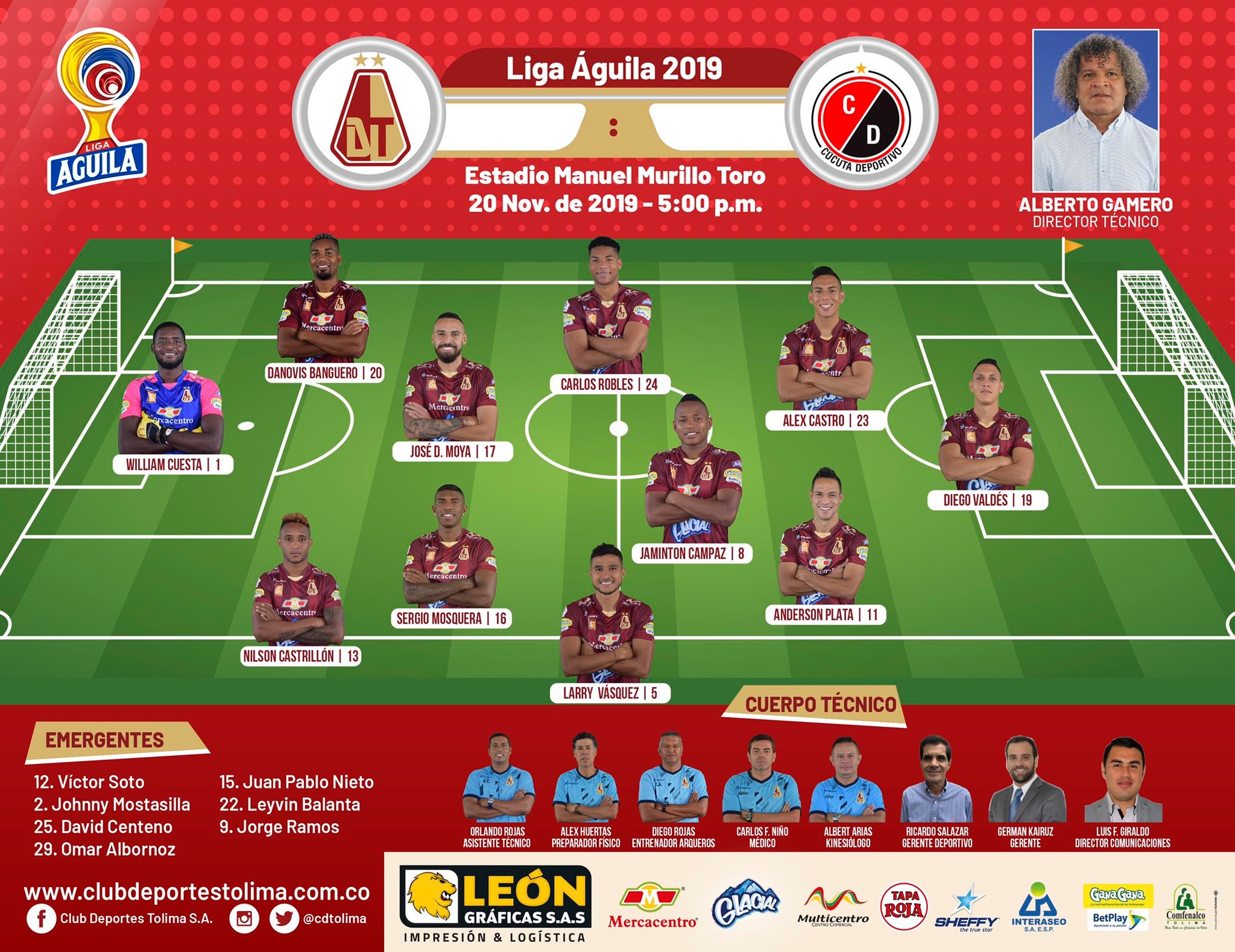 Alineación Deportes Tolima