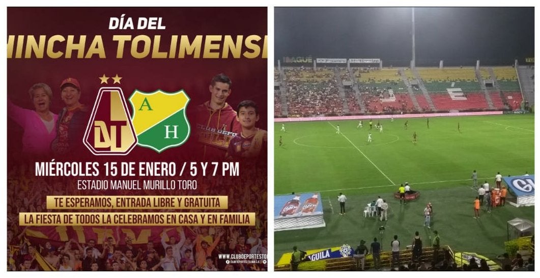 El partido Tolima vs Huila será gratis para la hinchada pijao