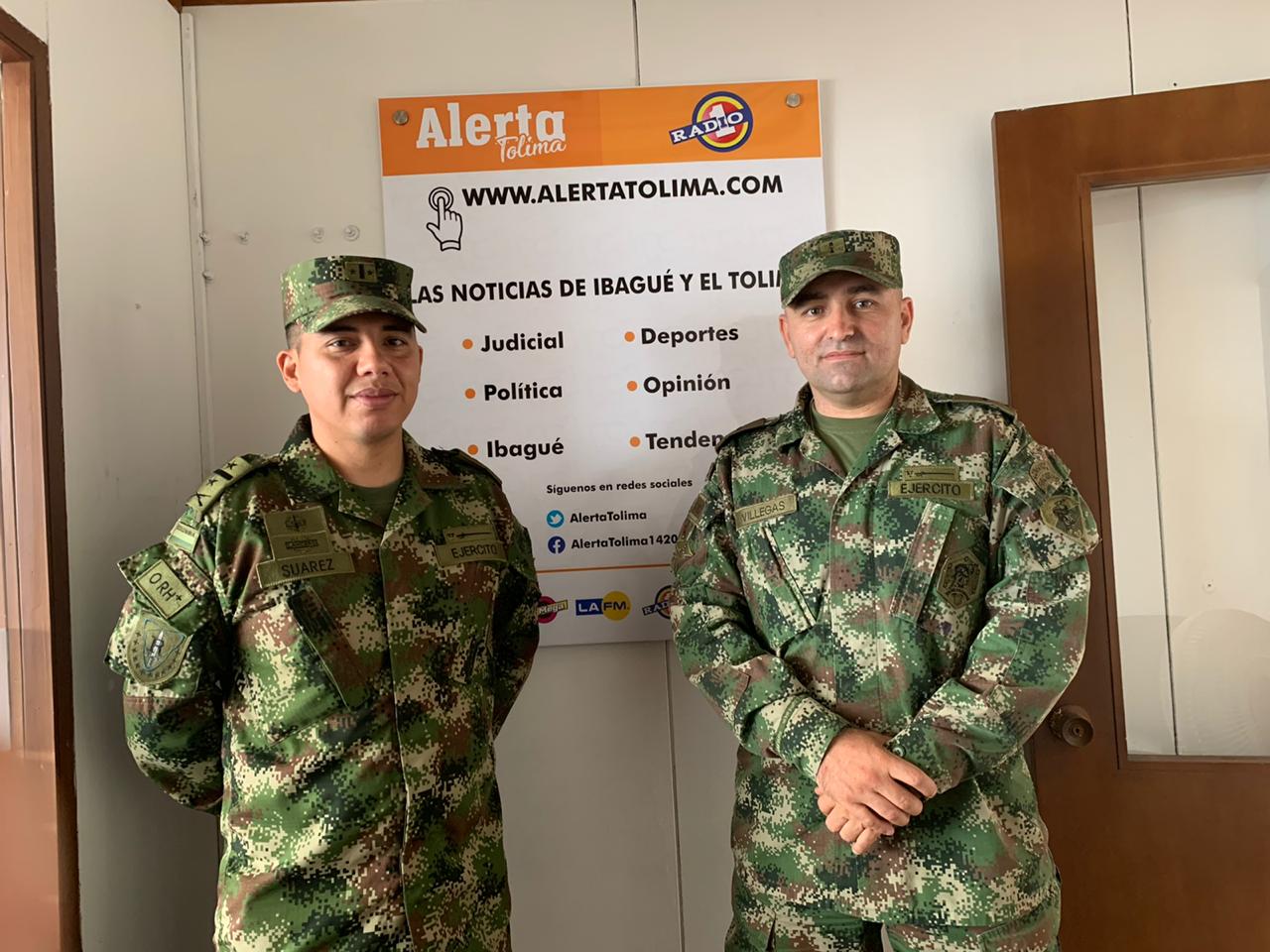 Mayor Juan Guillermo Villegas García y Teniente Coronel Arley Suarez