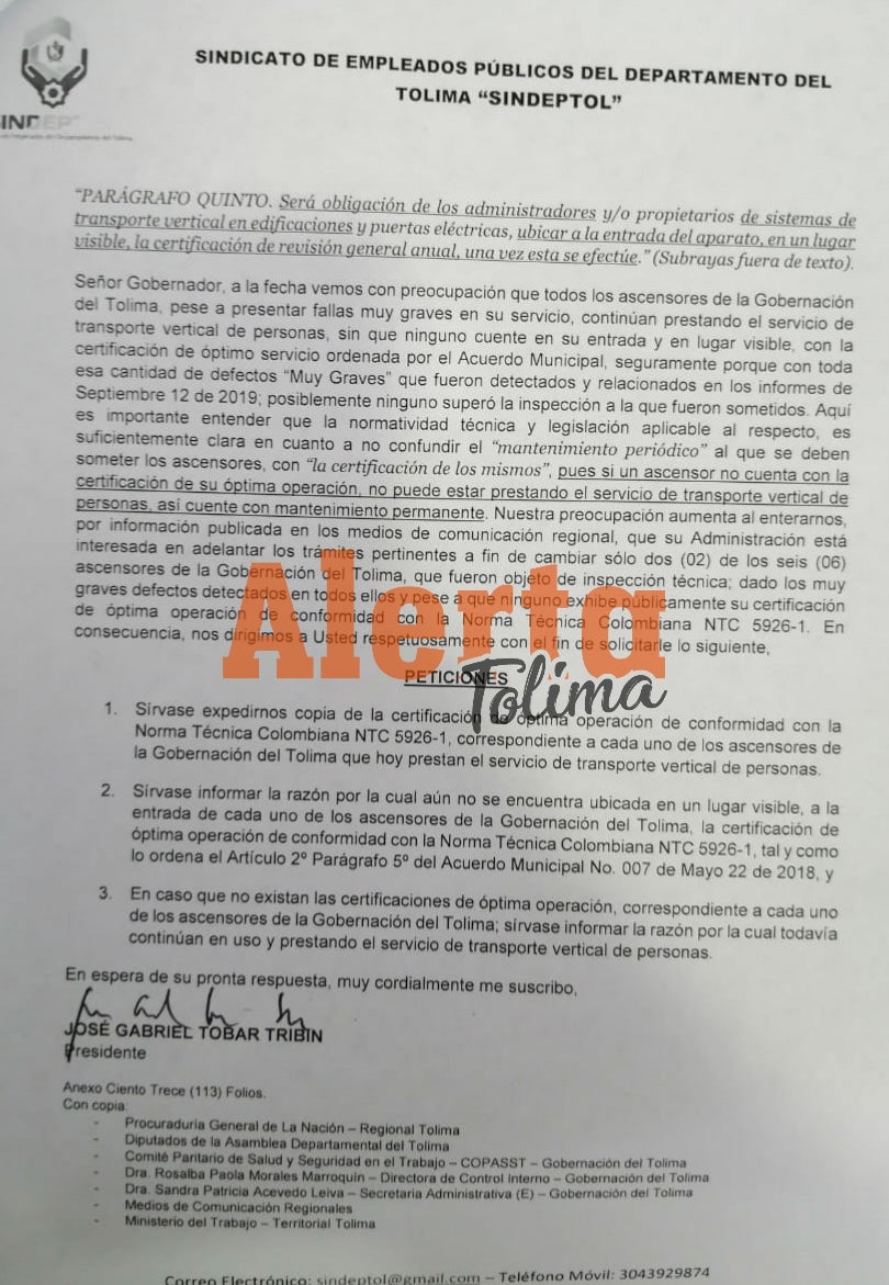 Solicitud Ascensores