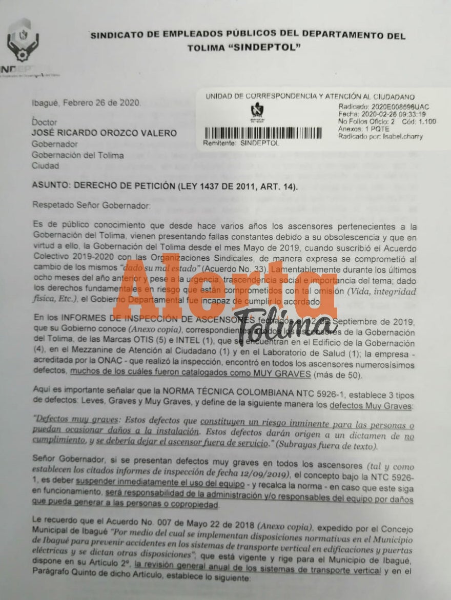 Solicitud Ascensores