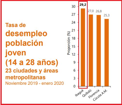 Desempleo Jóvenes, Ibagué