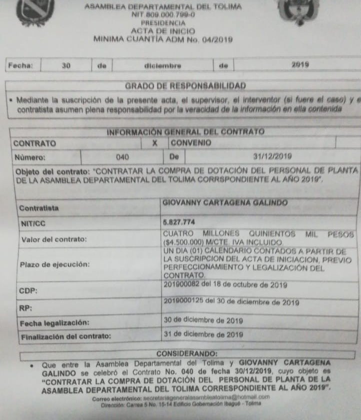 Irregularidad de contrato