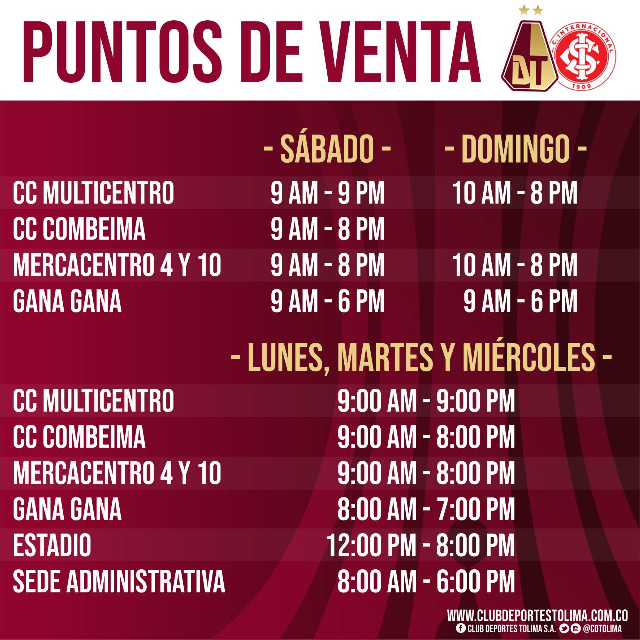 Días y horarios de atención