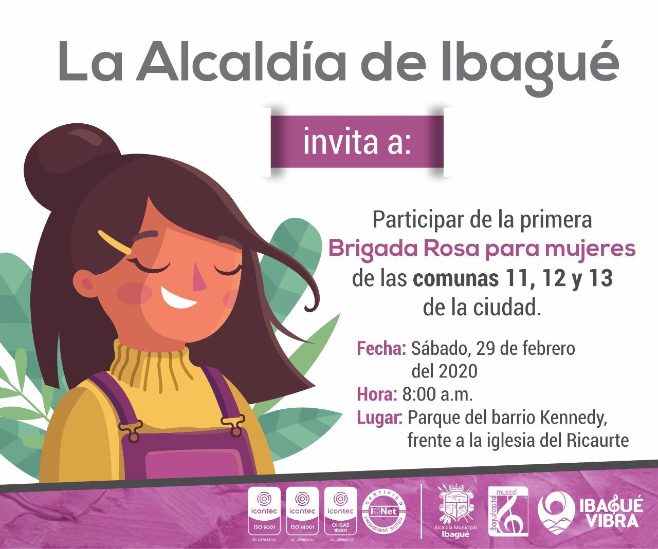 Brigada rosada se llevará a cabo en Ibagué