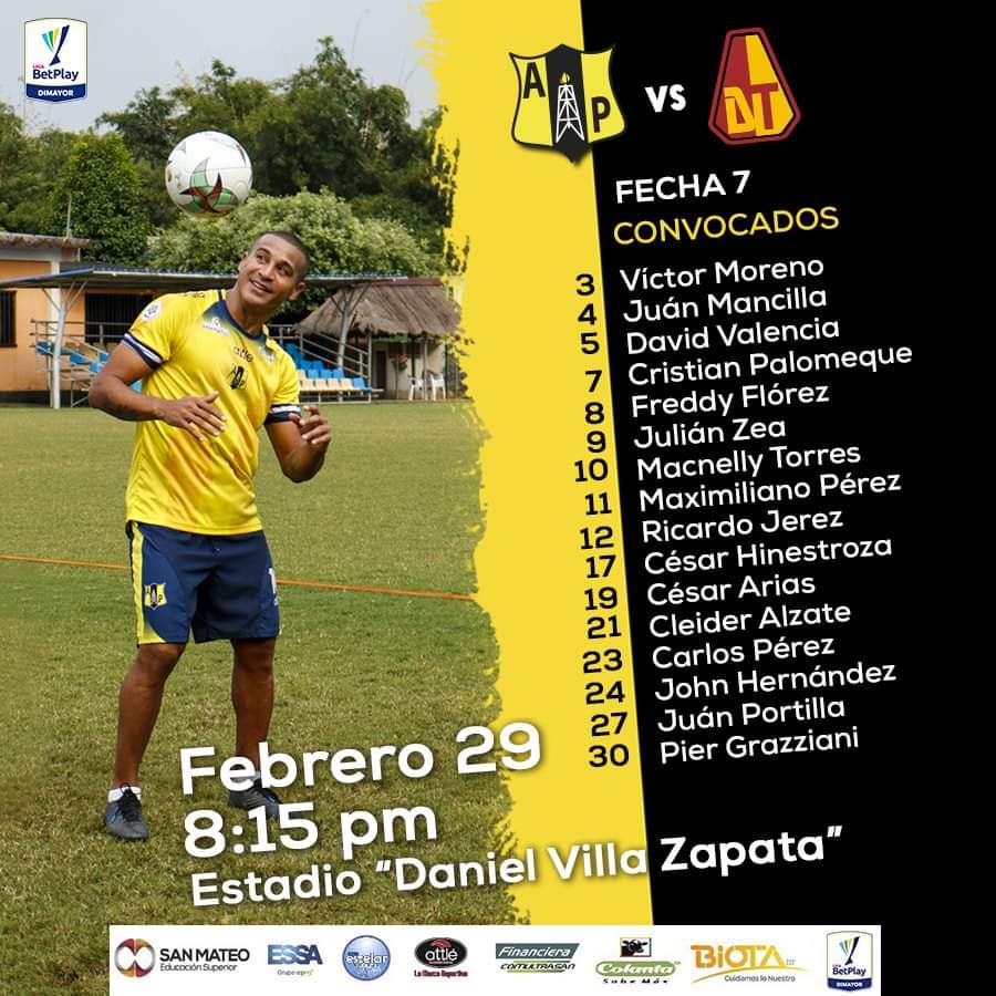 Alianza Petrolera vs Deportes Tolima 8:15 p.m.
