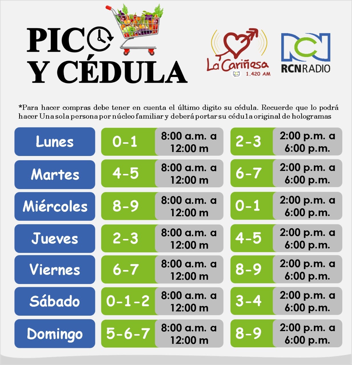 Pico y Cédula en Ibagué